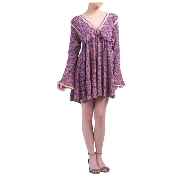 NWT Free People Like You Best Boho Festival Renaissance Mini Dress Size XS - Picture 5 of 13